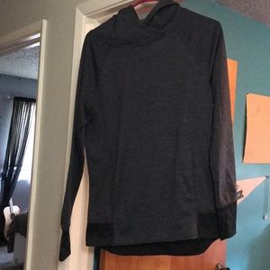 Grey/black champion hoodie